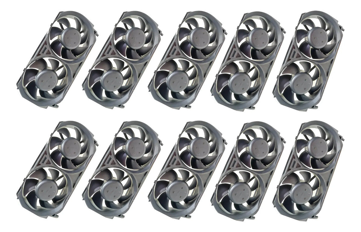 10pz-ventilador Doble De 12v Plastico 70mm P/ Pc Videojuegos