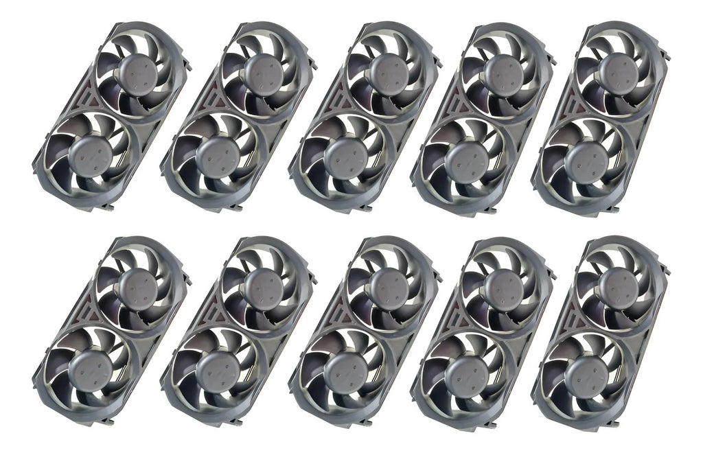 10pz-ventilador Doble De 12v Plastico 70mm P/ Pc Videojuegos